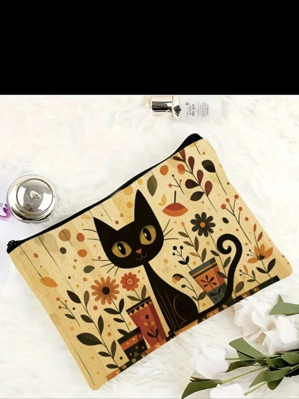 Cat Decor Every Day Cosmectics Makeup Pouch NEW